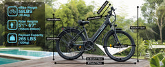 Bodywel A26 26'' City Electric Bike, Electric Bicycle with 36V 13.5Ah Removable Battery