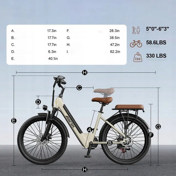 Aairsk S600-26 Adult Urban Electric Bike – 250W Motor, 36V 13Ah Lithium Battery