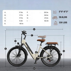 Aairsk S600-26 Adult Urban Electric Bike – 250W Motor, 36V 13Ah Lithium Battery