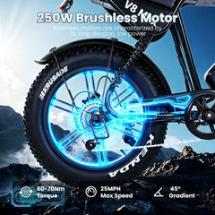 AtlasTrek V8 MAX - Electric Bike - 500W Motor - 48V 15Ah Battery - 45 km/h - 80 km