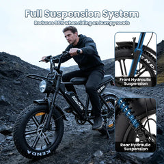AtlasTrek V8 MAX - Electric Bike - 500W Motor - 48V 15Ah Battery - 45 km/h - 80 km