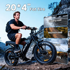 AtlasTrek V8 MAX - Electric Bike - 500W Motor - 48V 15Ah Battery - 45 km/h - 80 km
