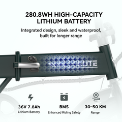 F200 Folding E-Bike  50 km Range  250W  Lightweight City Commuter