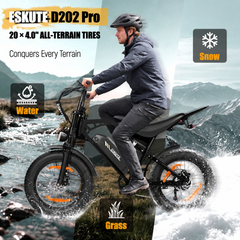 V202 All-Terrain E-Bike – 80 km Range, 25 km/h, Dual Suspension, Removable Throttle