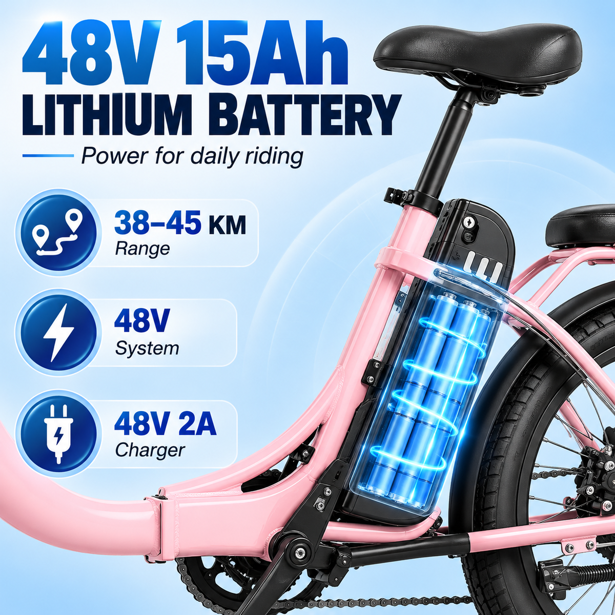 Vélo électrique SE 750 W à pneus larges pour adulte