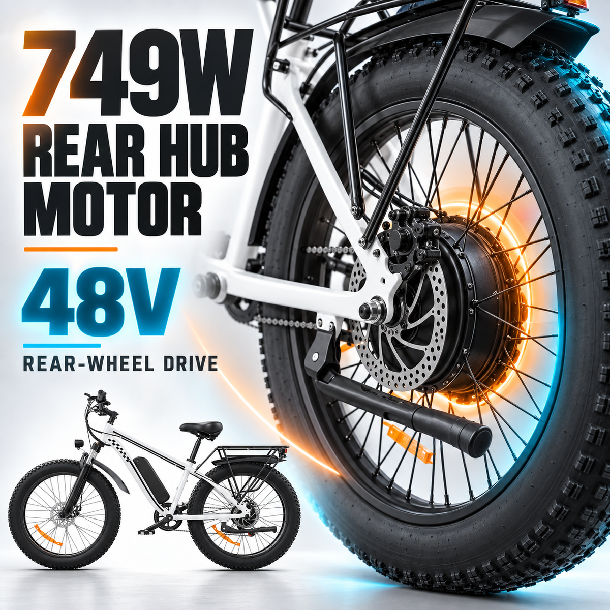 EB26 Fat-Tire-E-Bike für Erwachsene, 48 V, 15 Ah, 750 W