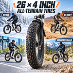 EB26 Fat-Tire-E-Bike für Erwachsene, 48 V, 15 Ah, 750 W
