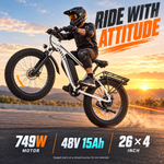 EB26 Fat-Tire-E-Bike für Erwachsene, 48 V, 15 Ah, 750 W