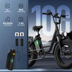 E20 PRO 48V750W High‑Carbon Steel Electric Bike 20*4.0 Fat Tire 45km/h Max Speed