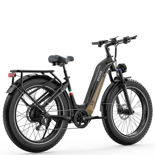 The V6pro E-bike features a 750W motor with a peak power of 960W